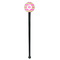 Pink & Green Chevron Black Plastic 7" Stir Stick - Round - Single Stick