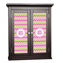 Pink & Green Chevron Cabinet Decal - Large (Personalized)