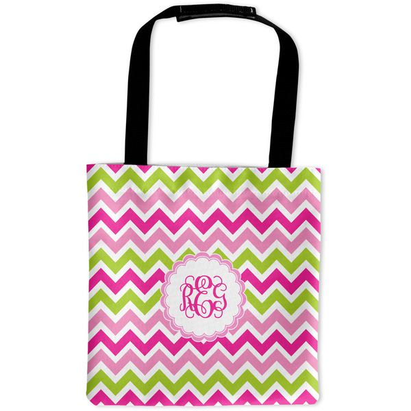 Custom Pink & Green Chevron Auto Back Seat Organizer Bag (Personalized)