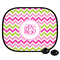 Pink & Green Chevron Car Sun Shade- Black