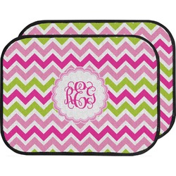 Pink & Green Chevron Car Floor Mats (Back Seat) (Personalized)
