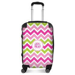 Pink & Green Chevron Suitcase - 20" Carry On (Personalized)