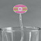 Pink & Green Chevron Clear Plastic 7" Stir Stick - Oval - Main