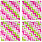 Pink & Green Chevron Cloth Napkins - Personalized Dinner (APPROVAL) Set of 4