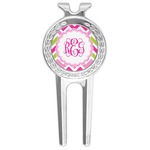 Pink & Green Chevron Golf Divot Tool & Ball Marker (Personalized)