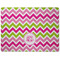 Pink & Green Chevron Dog Food Mat - Medium without bowls