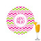 Pink & Green Chevron Drink Topper - Small - Single with Drink