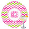 Pink & Green Chevron Drink Topper - XLarge - Single with Drink