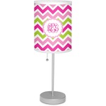 Pink & Green Chevron 7" Drum Lamp with Shade Polyester (Personalized)