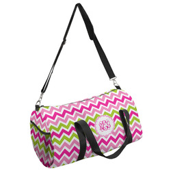 Pink & Green Chevron Duffel Bag - Large (Personalized)