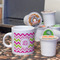 Pink & Green Chevron Espresso Cup - Single Lifestyle