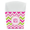 Pink & Green Chevron French Fry Favor Box - Front View