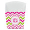 Pink & Green Chevron French Fry Favor Box - Front View