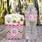 Pink & Green Chevron French Fry Favor Box - w/ Water Bottle