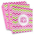 Pink & Green Chevron 3 Ring Binder - Full Wrap (Personalized)