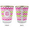 Pink & Green Chevron Glass Shot Glass - with gold rim - APPROVAL