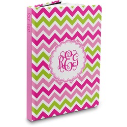 Pink & Green Chevron Hardbound Journal - 7.25" x 10" (Personalized)