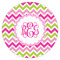 Pink & Green Chevron Icing Circle - Large - Single