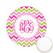 Pink & Green Chevron Icing Circle - Small - Front