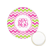 Pink & Green Chevron Printed Cookie Topper - 1.25" (Personalized)