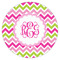 Pink & Green Chevron Icing Circle - XSmall - Single