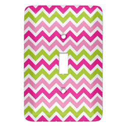 Pink & Green Chevron Light Switch Cover (Single Toggle)