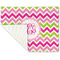 Pink & Green Chevron Linen Placemat - Folded Corner (single side)