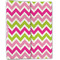 Pink & Green Chevron Linen Placemat - Folded Half (double sided)