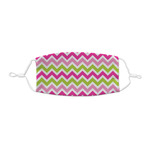 Pink & Green Chevron Kid's Cloth Face Mask - XSmall