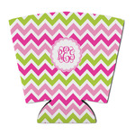 Pink & Green Chevron Party Cup Sleeve - with Bottom (Personalized)