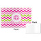 Pink & Green Chevron Disposable Paper Placemat - Front & Back