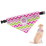 Pink & Green Chevron Dog Bandana (Personalized)