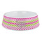 Pink & Green Chevron Plastic Pet Bowls - Large - MAIN