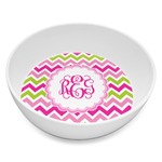 Pink & Green Chevron Melamine Bowl - 8 oz (Personalized)