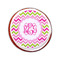 Pink & Green Chevron Printed Icing Circle - Small - On Cookie