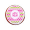 Pink & Green Chevron Printed Icing Circle - XSmall - On Cookie