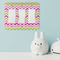 Pink & Green Chevron Rocker Light Switch Covers - Triple - IN CONTEXT