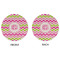 Pink & Green Chevron Round Linen Placemats - APPROVAL (double sided)