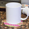 Pink & Green Chevron Round Paper Coaster - With Mug