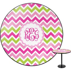 Pink & Green Chevron Round Table - 30" (Personalized)
