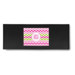 Pink & Green Chevron Rubber Bar Mat (Personalized)