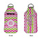 Pink & Green Chevron Sanitizer Holder Keychain - Large APPROVAL (Flat)