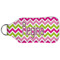 Pink & Green Chevron Sanitizer Holder Keychain - Large (Back)