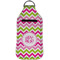 Pink & Green Chevron Sanitizer Holder Keychain - Large (Front)