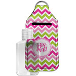 Pink & Green Chevron Hand Sanitizer & Keychain Holder - Large (Personalized)