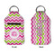 Pink & Green Chevron Sanitizer Holder Keychain - Small APPROVAL (Flat)