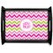 Pink & Green Chevron Serving Tray Black Large - Main