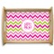 Pink & Green Chevron Serving Tray Wood Large - Main