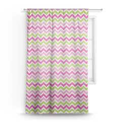 Pink & Green Chevron Sheer Curtain - 50"x84"