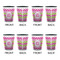 Pink & Green Chevron Shot Glassess - Two Tone - Set of 4 - APPROVAL